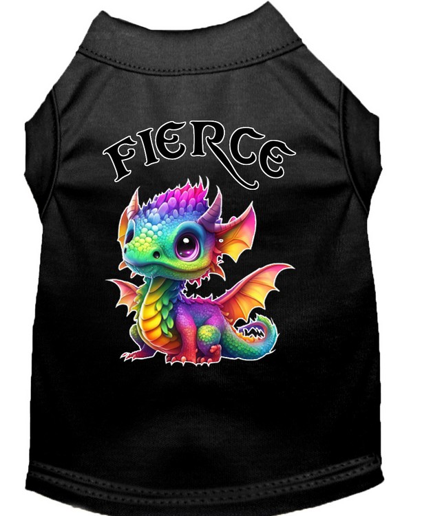 Fierce Dragon Screen Print Dog Shirt Black Lg (14)